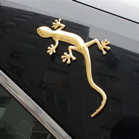 3d cool mechanical metal gecko house lizard waterproof car sticker|Fashion 3D Gecko Shape Solid Metal Chrome Badge Emblem .